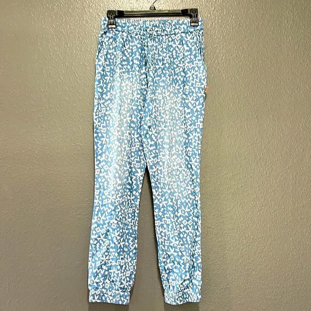 NWOT Seafolly chambray southwestern Aztec print jogger pants sz XS - Picture 1 of 7